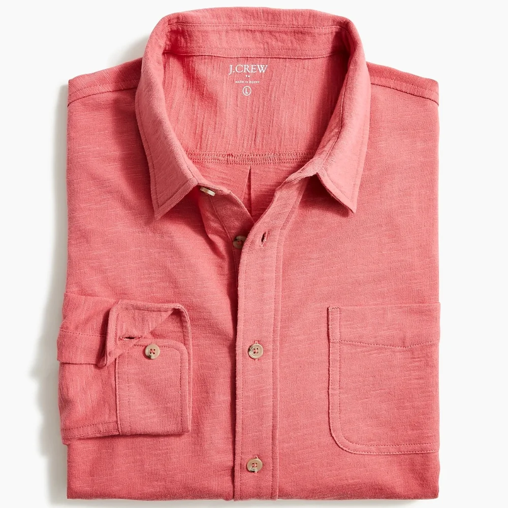 J. Crew Men's Knit Button Down Shirt New Size Medium